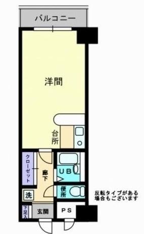 グレースタワー(1K/3階)の間取り写真