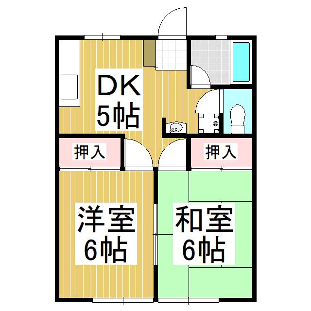パークヒルM(2DK/2階)の間取り写真