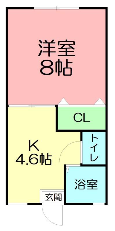 第2ひかりハイツ(1K/2階)の間取り写真
