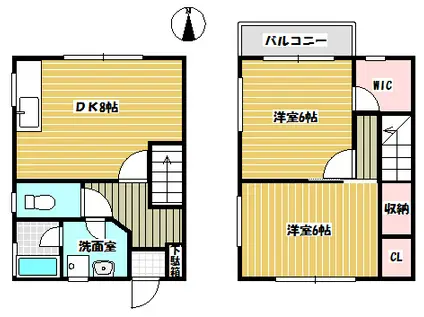 コーポ古山(2DK/1階)の間取り写真