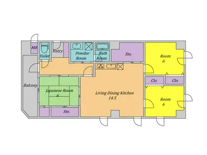 テイストビル(3LDK/4階)の間取り写真