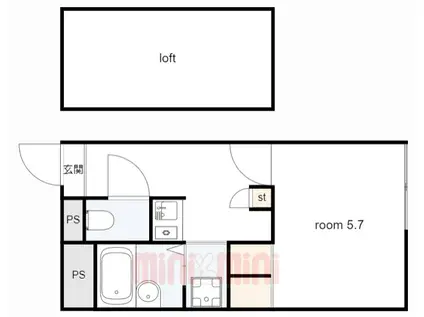 レオパレスメゾンドマルジュン(1K/2階)の間取り写真