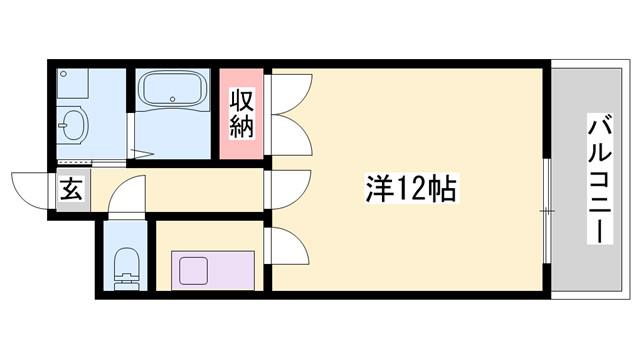 坪田ビル(1K/4階)の間取り写真