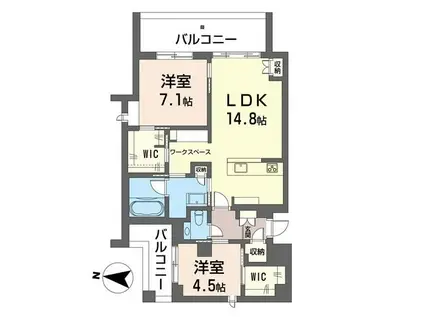 クオリスタ(2LDK/4階)の間取り写真