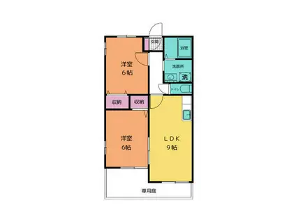 ヘーベルメゾン本郷(2LDK/1階)の間取り写真