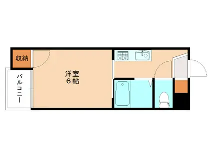 シャトレ天神II(1K/2階)の間取り写真