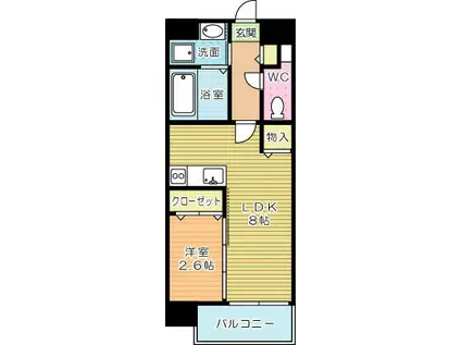 US RESIDENCE 門司港 オーシャンテラス ユーズレジデン(1LDK/1階)の間取り写真