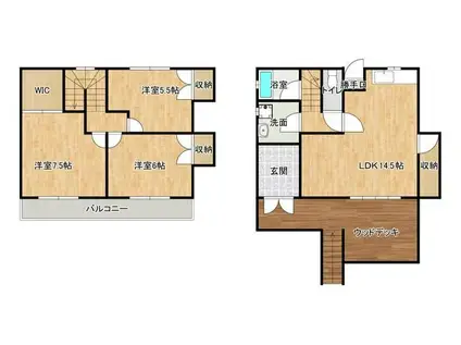 アイランドビレッジB(3LDK/3階)の間取り写真