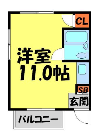 ケイアイビル(1K/4階)の間取り写真