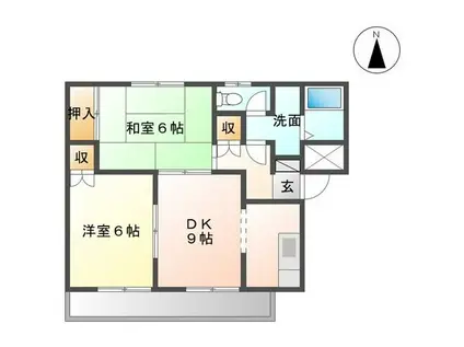 ピュアパレス(2DK/2階)の間取り写真