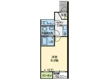 ペシュールII(1K/1階)の間取り写真