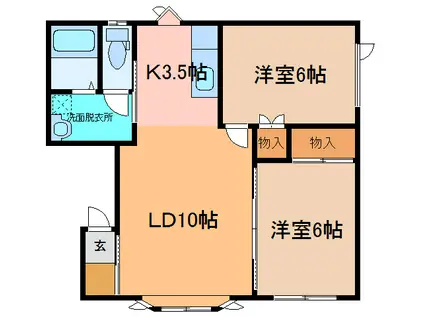 ノースフラッツW4N4(2LDK/2階)の間取り写真