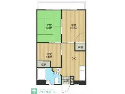 二宮ハイツ(3DK/2階)の間取り写真