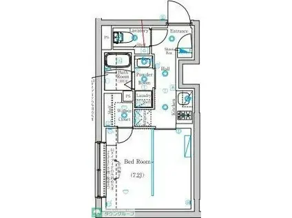 MIND KAMATA(1K/1階)の間取り写真