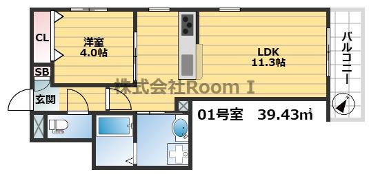 BRAWNY福島・旭化成ヘーベルメゾンHEBEL HAUS(1LDK/1階)の間取り写真