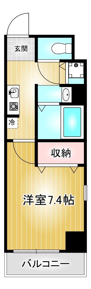 メルベーユ神田(1K/3階)の間取り写真
