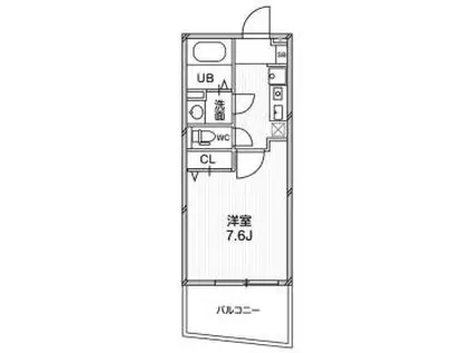 ルクレ阿波座レジデンス(1K/4階)の間取り写真