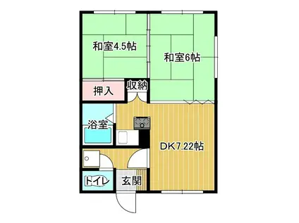 マンションおだ(2DK/2階)の間取り写真