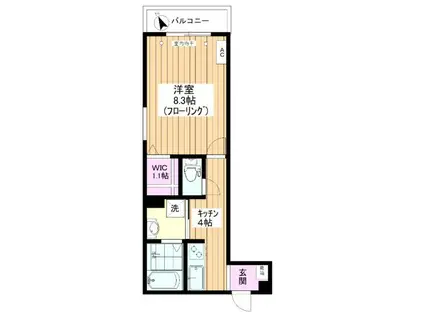 ヴィルクレールIV(1K/2階)の間取り写真