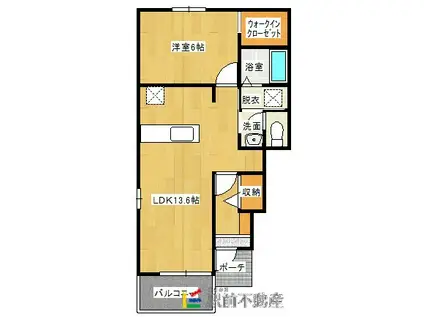 クレセントヴィラ(1LDK/1階)の間取り写真