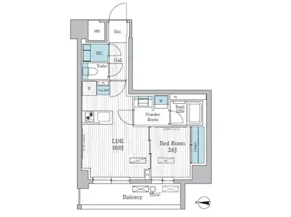 パークアクシス東陽町レジデンス(1LDK/3階)の間取り写真