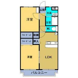 ユーミークインズガーデン(2LDK/4階)の間取り写真