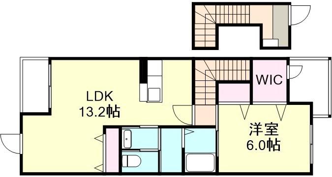 サンクレストA棟(1LDK/2階)の間取り写真