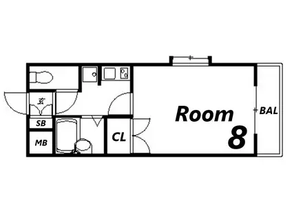 プチタウン(1K/2階)の間取り写真