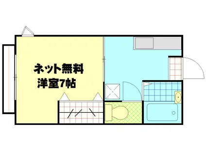 ユニコーン(1K/2階)の間取り写真