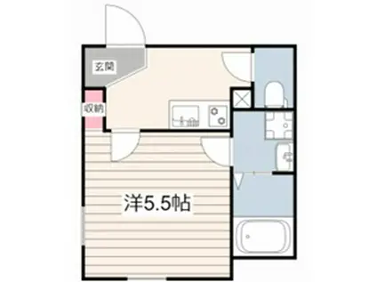 リープラス志染(1K/2階)の間取り写真