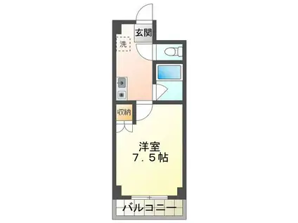 エスパシオ千代崎(1K/3階)の間取り写真