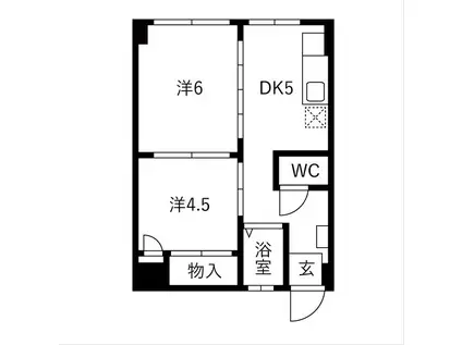 名豊第一ビル(2DK/2階)の間取り写真