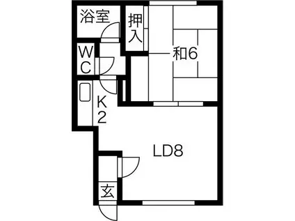野口マンション(1LDK/1階)の間取り写真