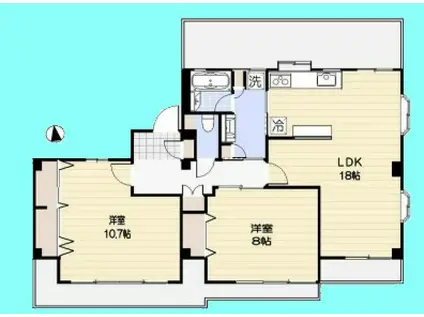 星野コーポ(2LDK/3階)の間取り写真