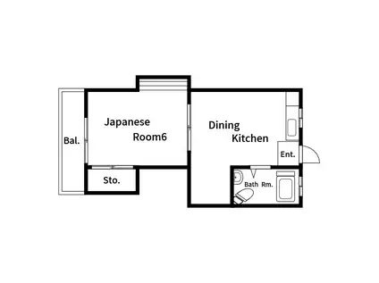 若松荘(1K/2階)の間取り写真