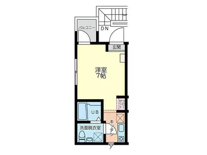 フラット子安通(ワンルーム/3階)の間取り写真