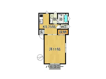 サンアベニュー堅田(1K/2階)の間取り写真