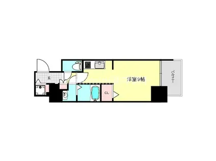 ドゥーエ南堀江(ワンルーム/9階)の間取り写真