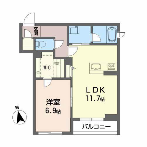 シャーメゾン成田町(1LDK/3階)の間取り写真