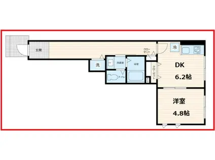 ヴィヴァーチェ(1DK/1階)の間取り写真