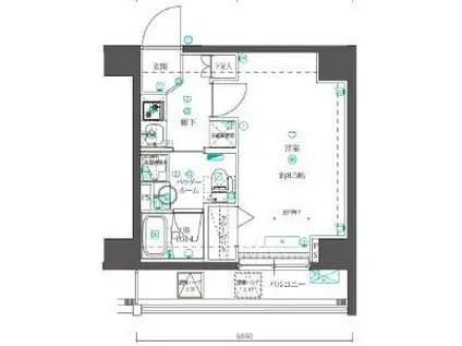 QUALITAS押上(1K/3階)の間取り写真