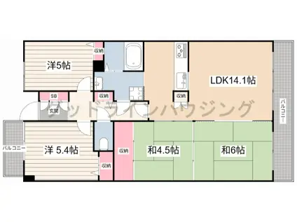 サンディ・パークスII番館(4LDK/13階)の間取り写真