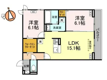 ORIENS(2LDK/3階)の間取り写真