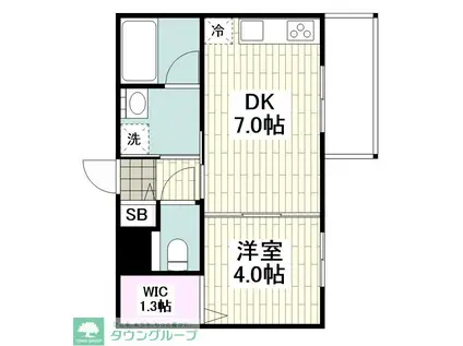 鵠沼石上2丁目メゾン(1DK/2階)の間取り写真