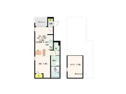 LE CIEL(1LDK/1階)の間取り写真