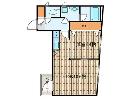 BASECAMP HAMADAYAMA(1LDK/2階)の間取り写真