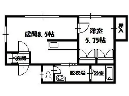 アルバーターIII(1LDK/1階)の間取り写真