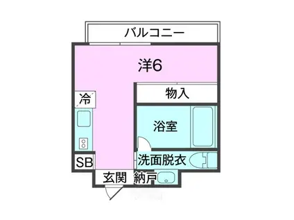 KAFU-SHI KUME(ワンルーム/6階)の間取り写真