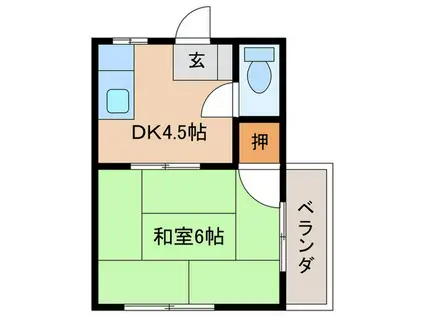 ハイツさつき(1DK/1階)の間取り写真