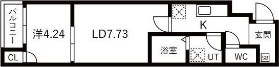 パークス神戸(1LDK/5階)の間取り写真